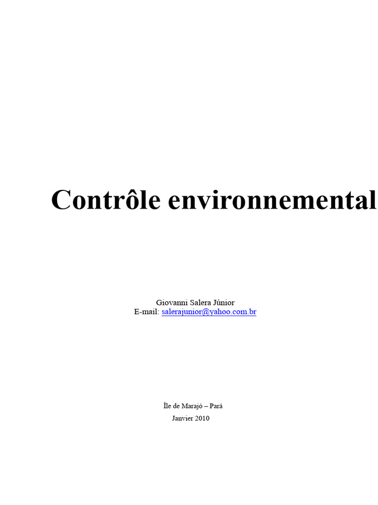 Guide sur le Contrôle Environnemental | PDF | Environnement naturel | Loi