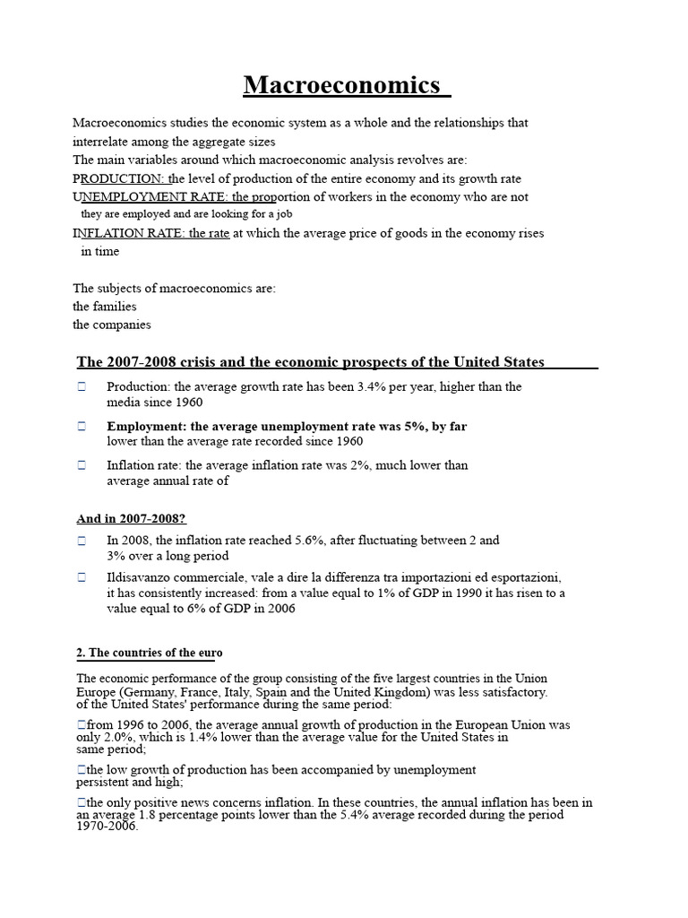 Overview of Macroeconomic Principles | PDF | Gross Domestic Product ...