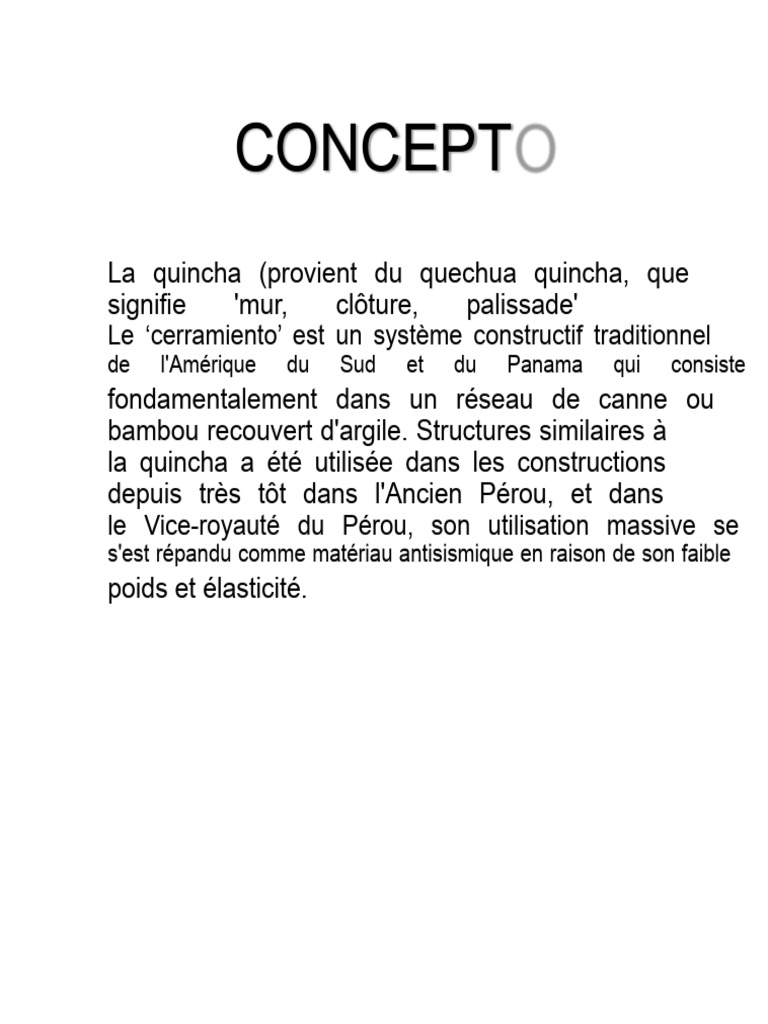 Avantages et matériaux de la quincha | PDF | Bois (matériau de ...
