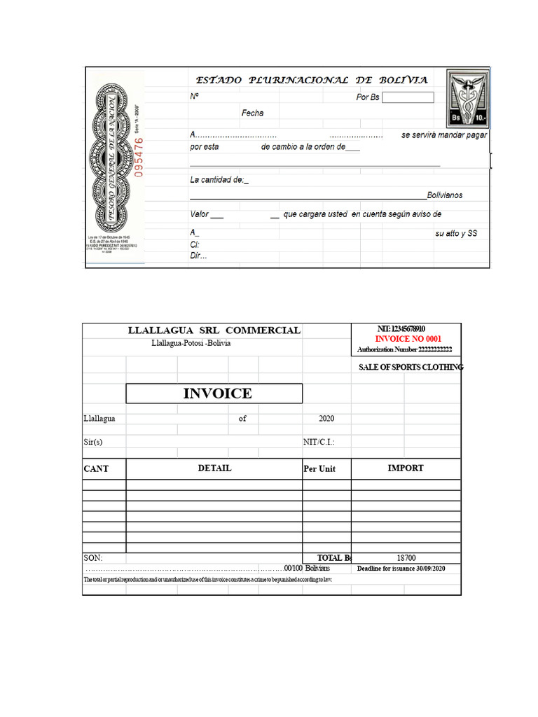 Llallagua Sports Clothing Invoice | PDF | Shoe | Footwear