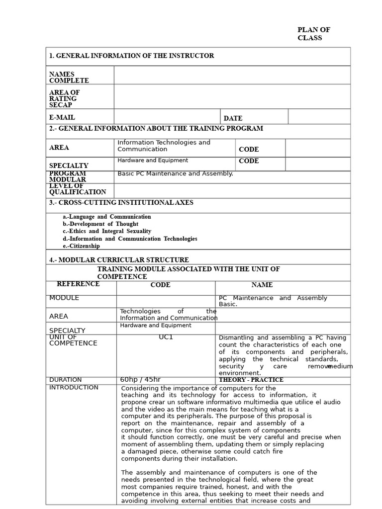 Maintenance Lesson Plan | PDF | Hertz | Bios