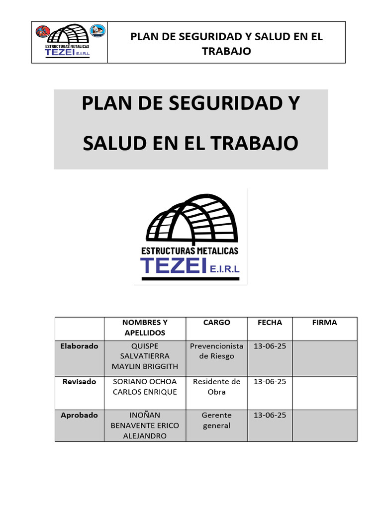 Plan de Seguridad y Salud Laboral 2023 | PDF | Seguridad y salud ...