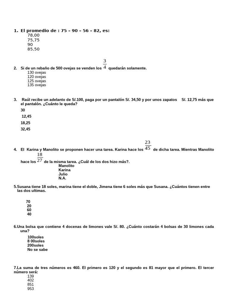 Ejercicios de Matemáticas y Problemas Resueltos | PDF
