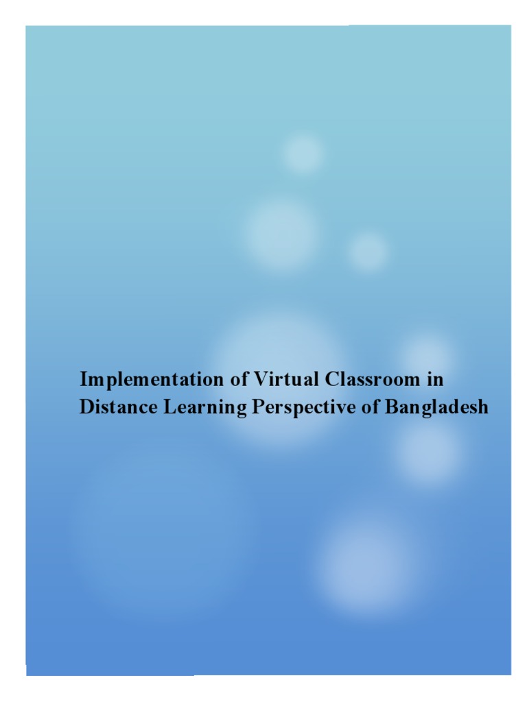Virtual Classroom and Bangladesh Prespective | PDF | Distance Education