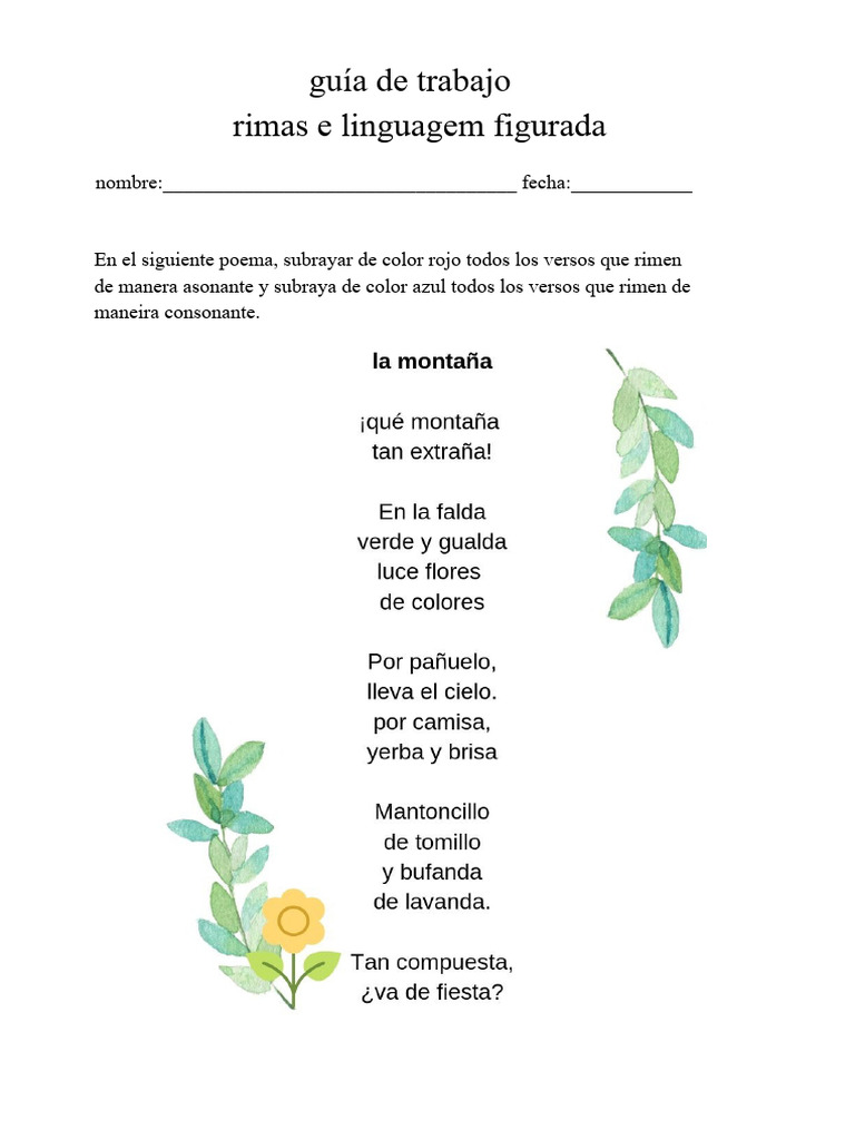 Análise de Poemas: Rimas e Figuras de Linguagem | PDF