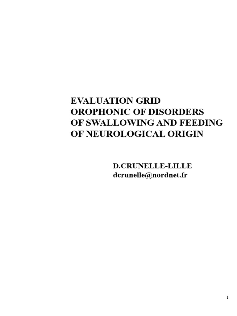 Swallowing and Feeding Disorders Evaluation | PDF