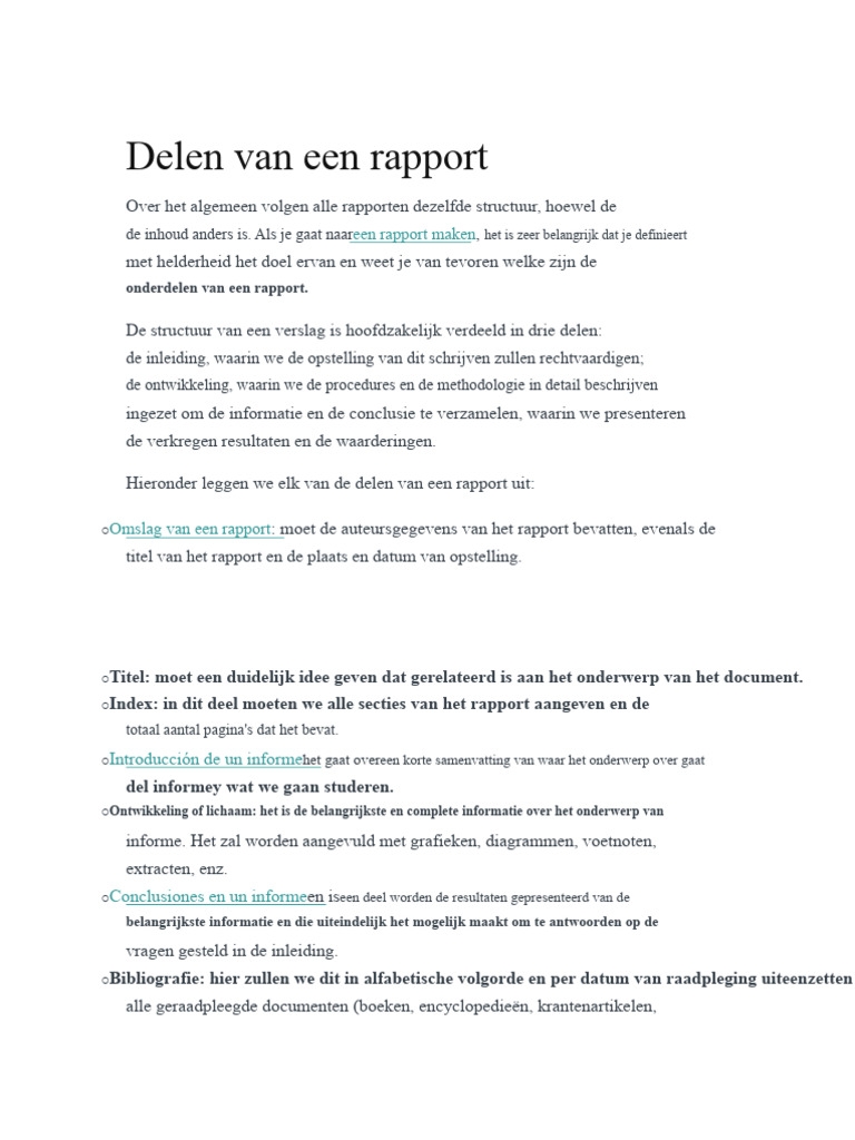 Delen Van Een Rapport | PDF