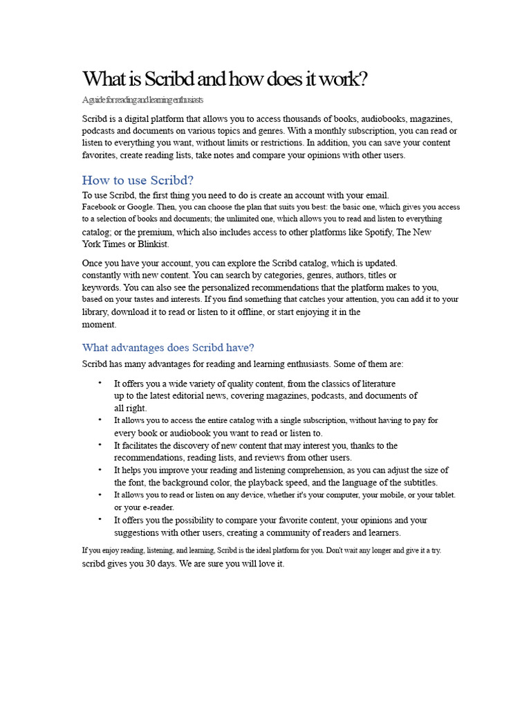 Understanding Scribd: A User Guide | PDF | Scribd | Spotify