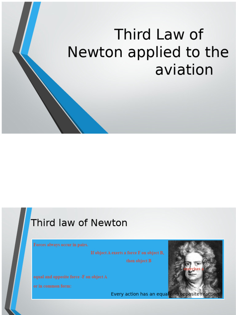 Third Law of Newton Applied to Aviation 1 (1) (1) | PDF | Force | Lift ...