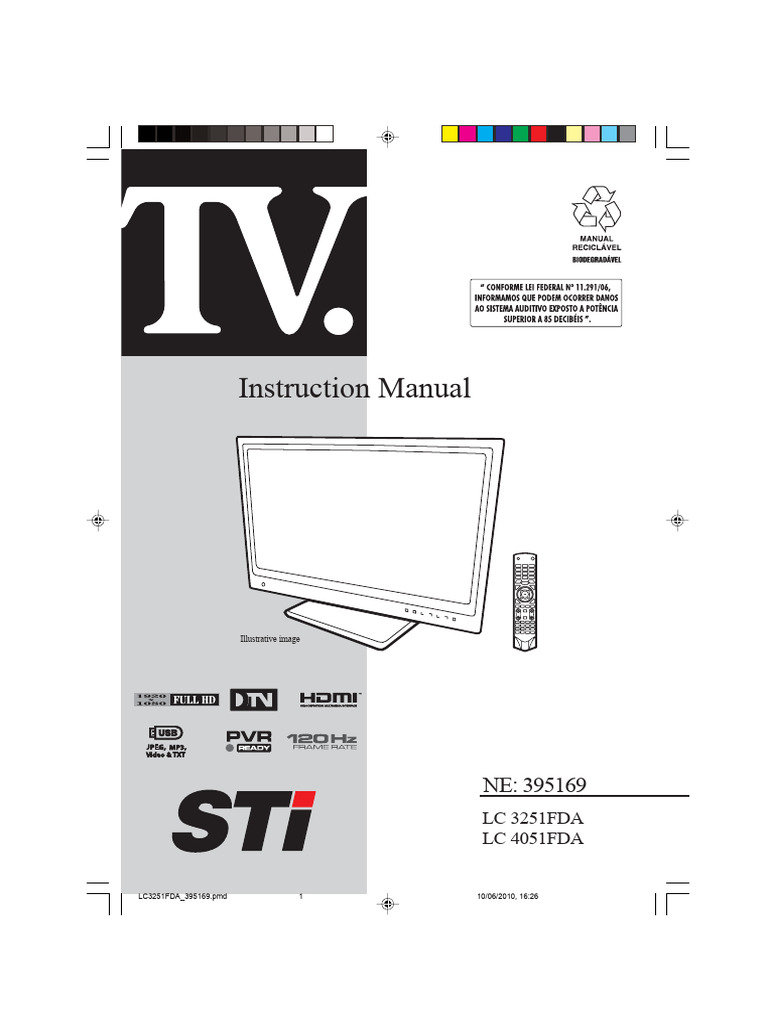 SEMP Toshiba 10-Inch TV Manual | PDF | Hdmi | Cable Television