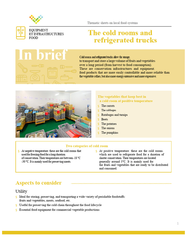 commercial cold room | PDF | Refrigeration | Vegetables