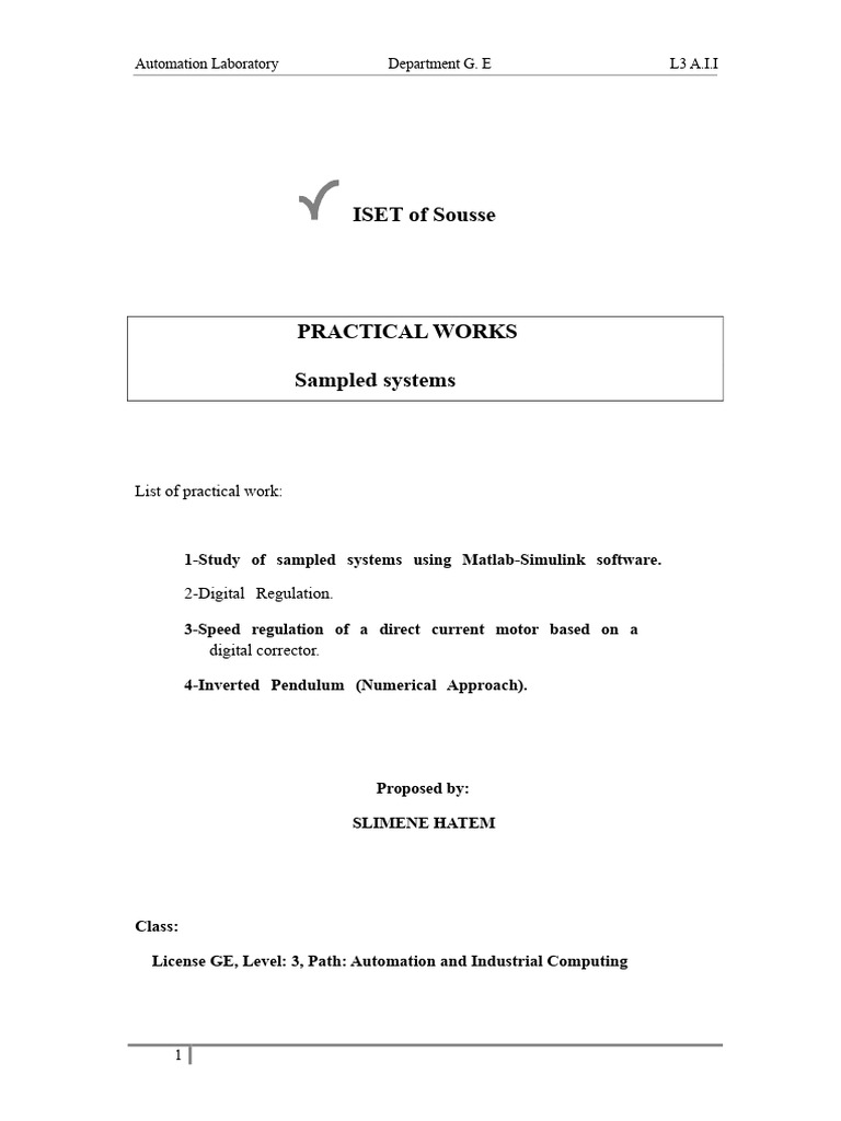 Sampled Systems Study with Matlab-Simulink | PDF | Analog To Digital ...