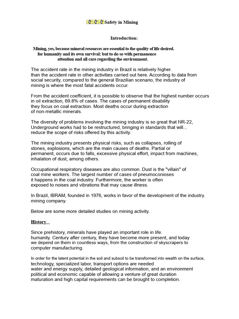 Mining Safety Standards and Practices | PDF | Mining