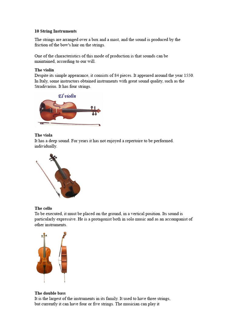 10 String Instruments | PDF | String Instruments | Musical Instruments