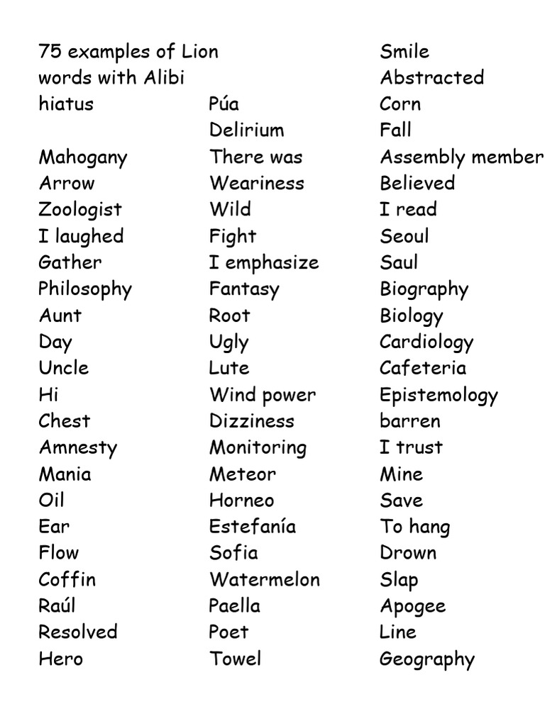 75 Examples of Words With Hiatus | PDF | Phonetics