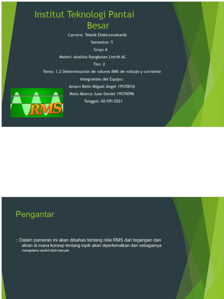 1.2 Penentuan Nilai RMS Dari Tegangan Dan Arus | PDF