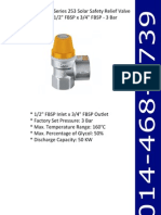 Series 253 Solar Safety Relief Valve 3 Bar - 1-2inch FBSP X 3-4inch FBSP