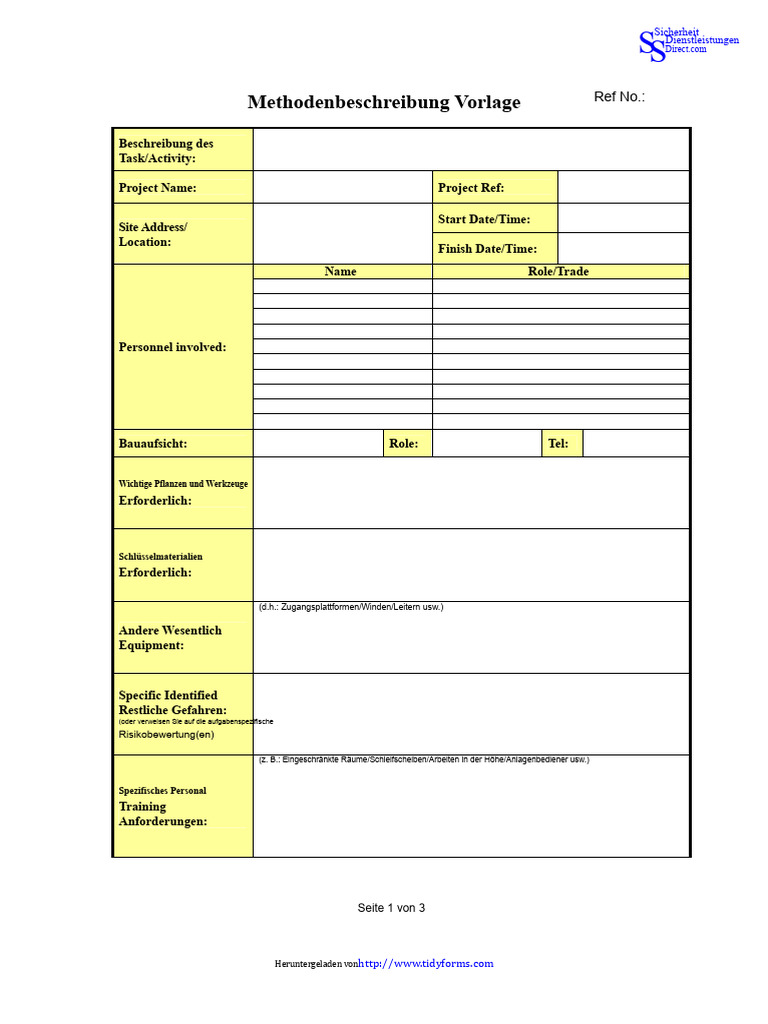 Method Statement Template 1 PDF | PDF