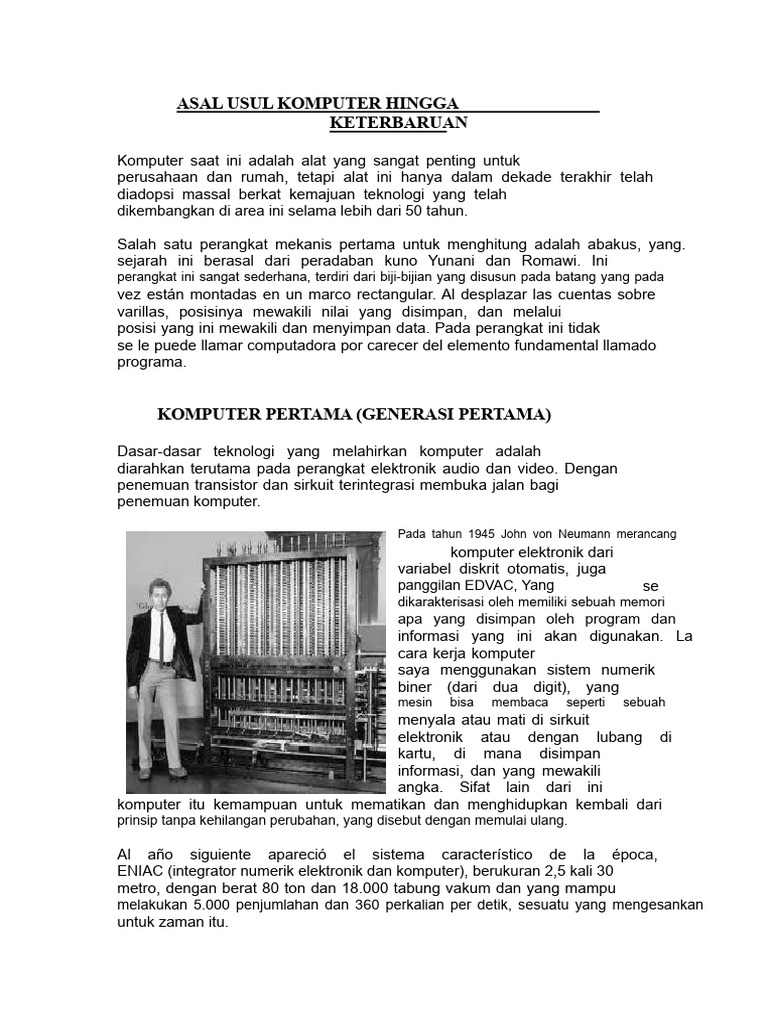 Sejarah Perkembangan Komputer Modern | PDF
