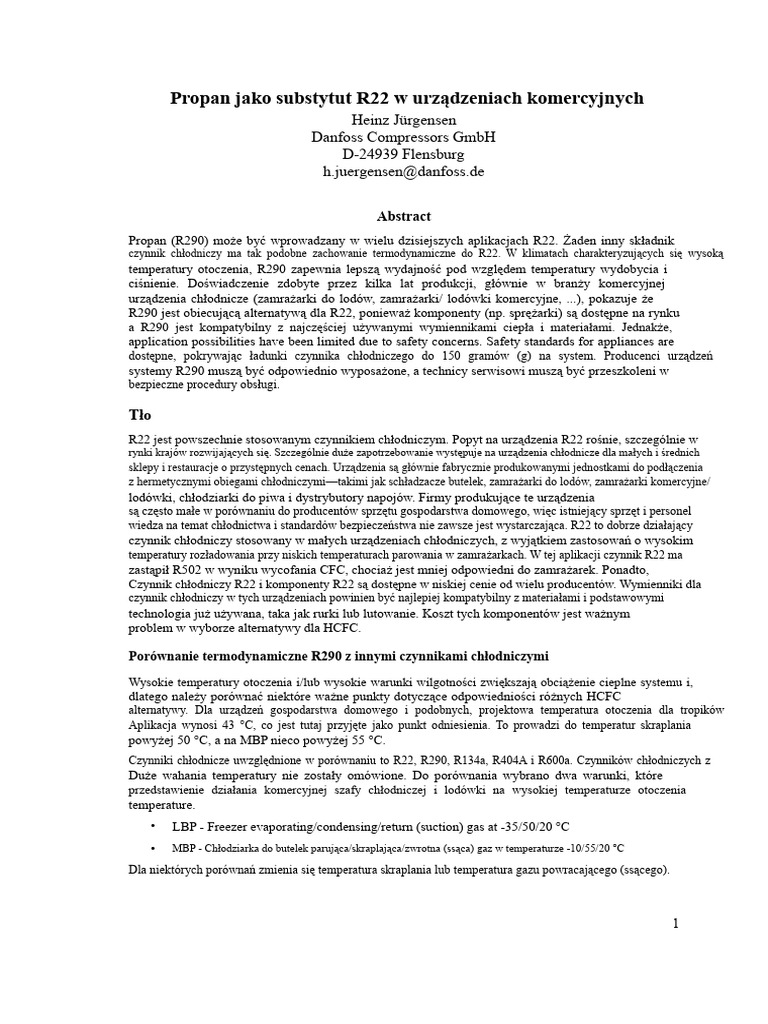 Danfoss r290 PL PDF | PDF