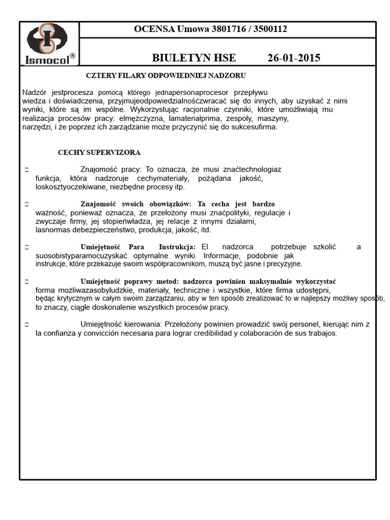 Filary Odpowiedniego Nadzoru | PDF