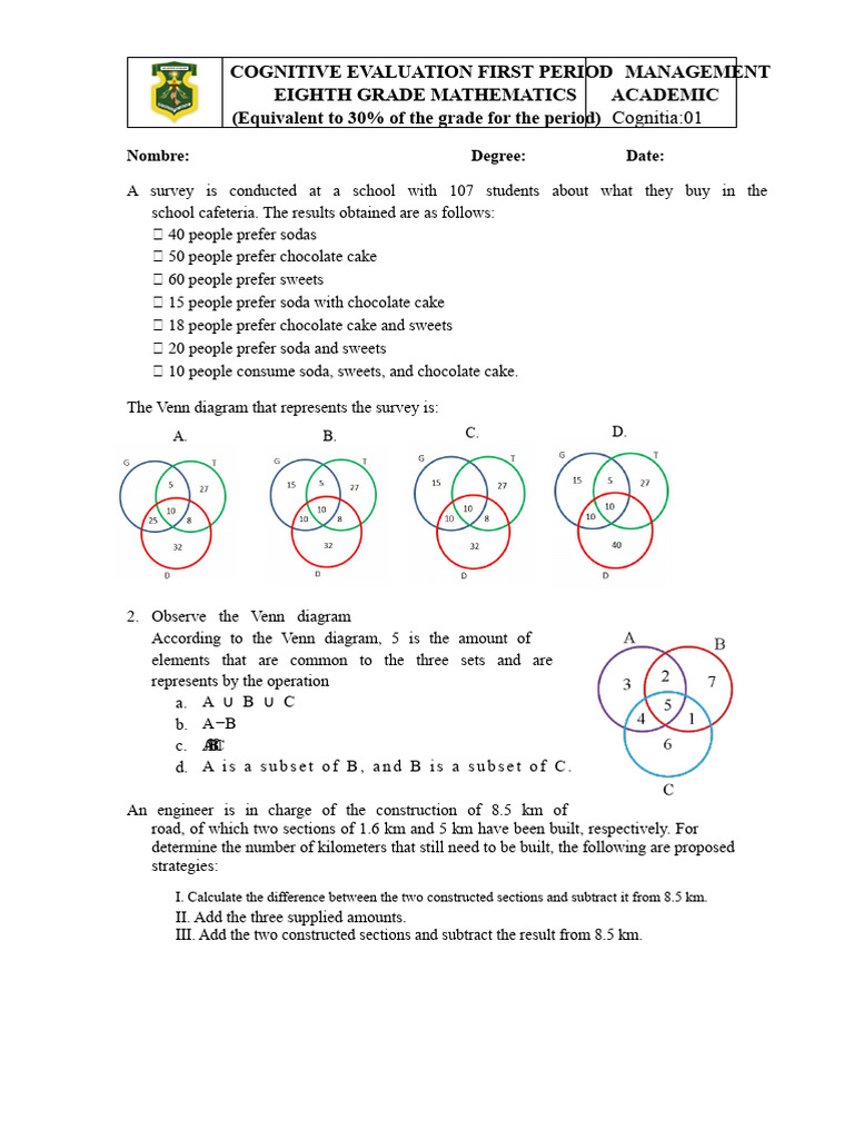 Cognitive 8th Period I 2020 | PDF | Multiplication | Algebra