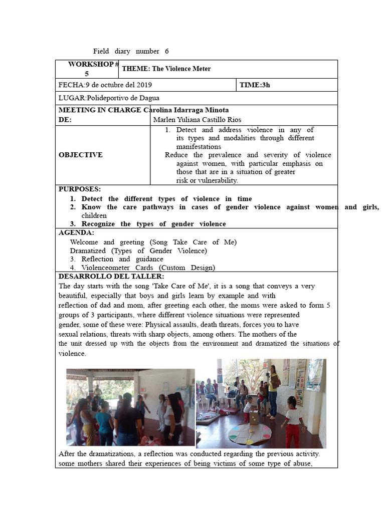 Field Diary | PDF | Violence | Violence Against Women