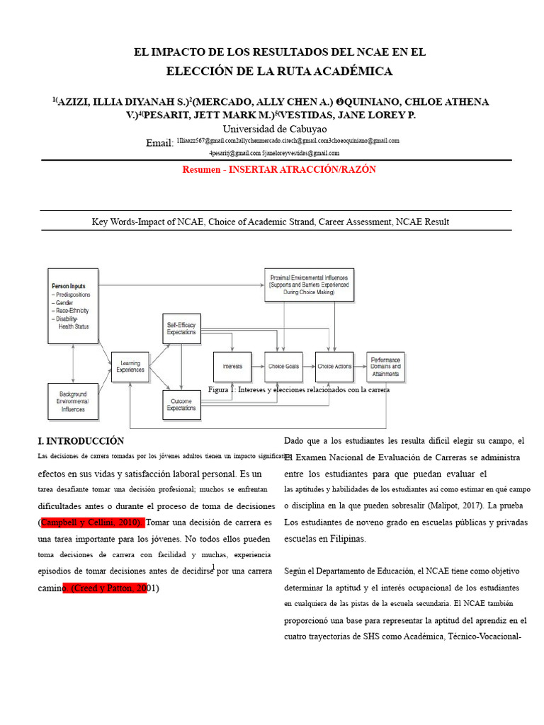 Efecto del NCAE en la Elección Académica | PDF | Metodología de ...