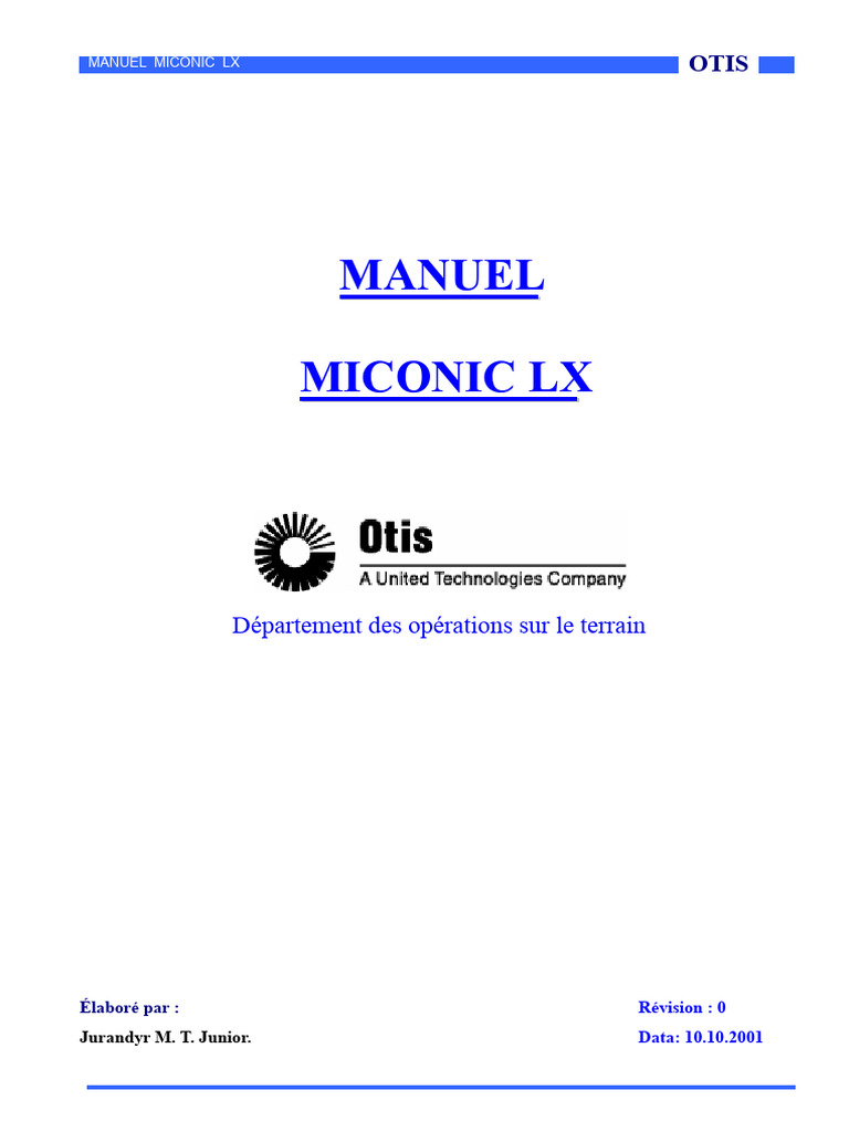 Manuel d'utilisation Miconic LX | PDF | Ascenseur | Interrupteur