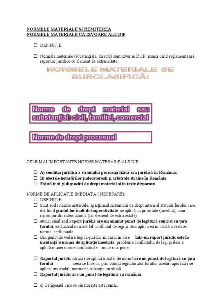 Norme De Drept Material Definitie