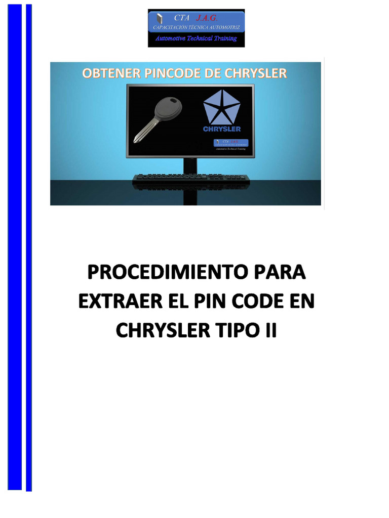 Procedure To Extract The Pin Code in Chrysler Type Ii | PDF