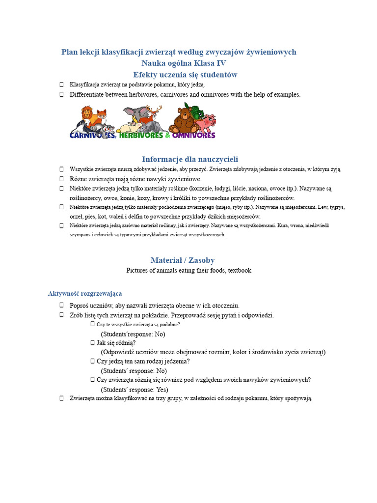 plan-lekcji-klasyfikacji-zwierz-t-wed-ug-nawyk-w-ywieniowych-pdf