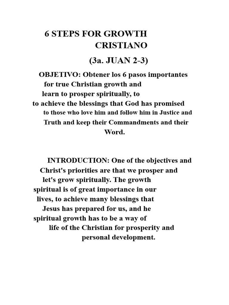 6 Steps for Spiritual Growth in Christ | PDF | Jesus | Baptism