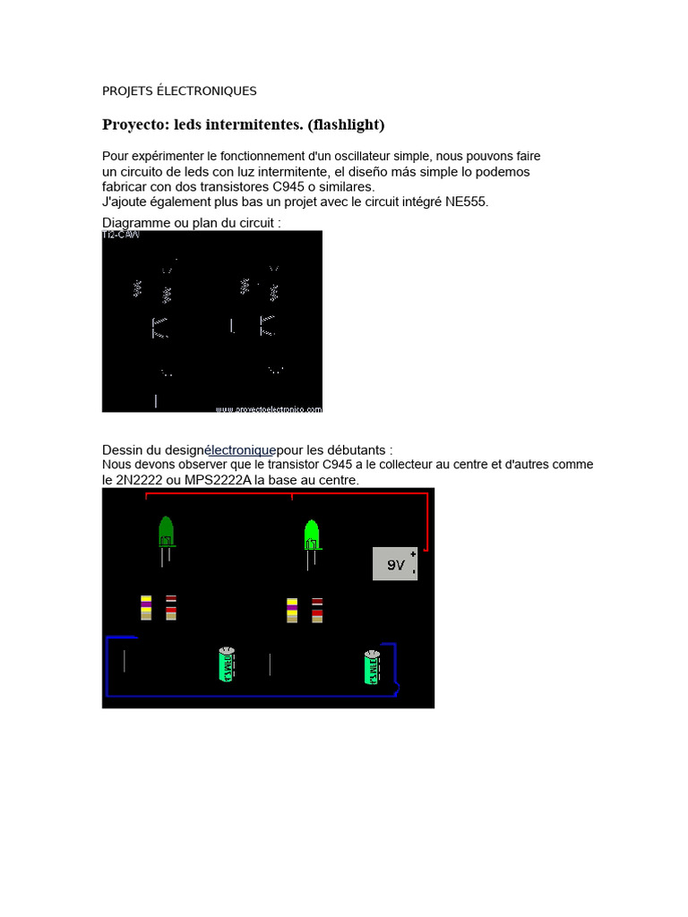 Projets de circuits LED et oscillateurs | PDF | Diode ...