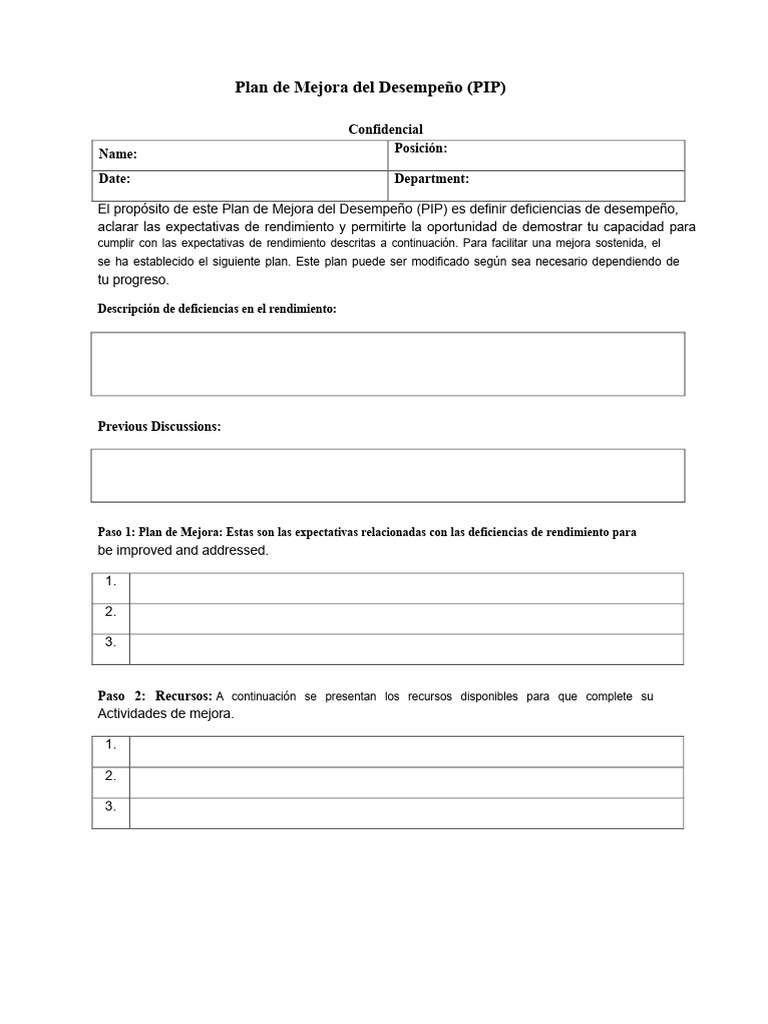 Formulario de PIP de Muestra | PDF