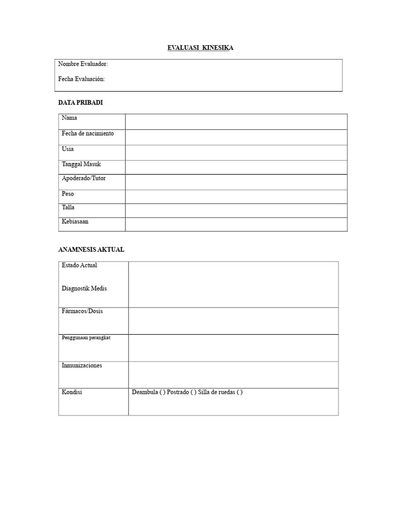 Evaluasi Kinesika Pasien Medis | PDF
