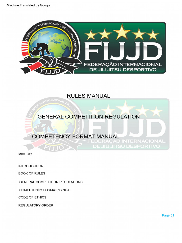 Jiu-Jitsu Competition Rules Manual | PDF | Brazilian Jiu Jitsu | Referee