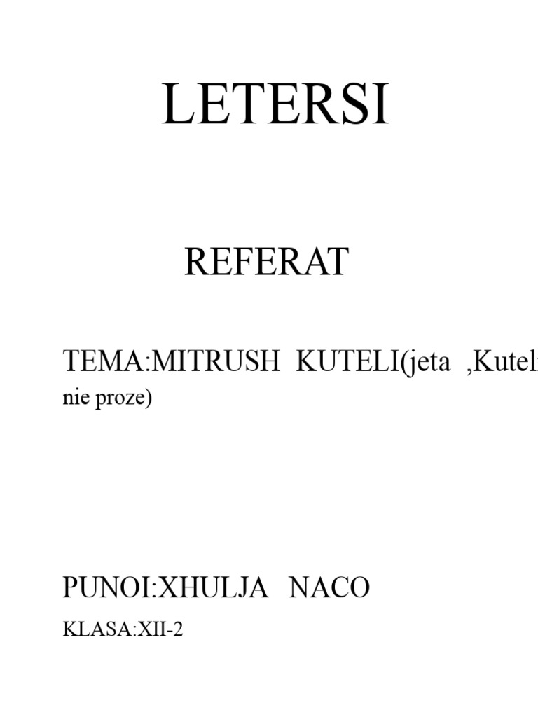 Referat Letersi Referat | PDF