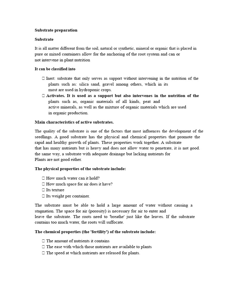 Substrate Preparation for Plant Growth | PDF | Compost | Plant Nutrition