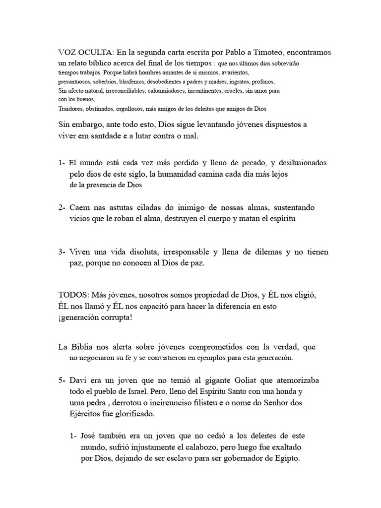Jóvenes de Fe en Tiempos Difíciles | PDF | Cristo (título) | Pecado
