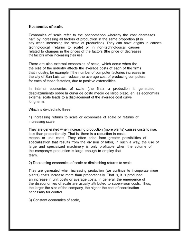 Understanding Economies of Scale | PDF | Economies Of Scale | Average Cost