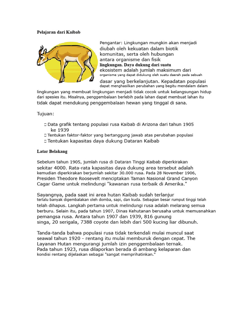 Pelajaran Ekosistem dari Rusa Kaibab | PDF