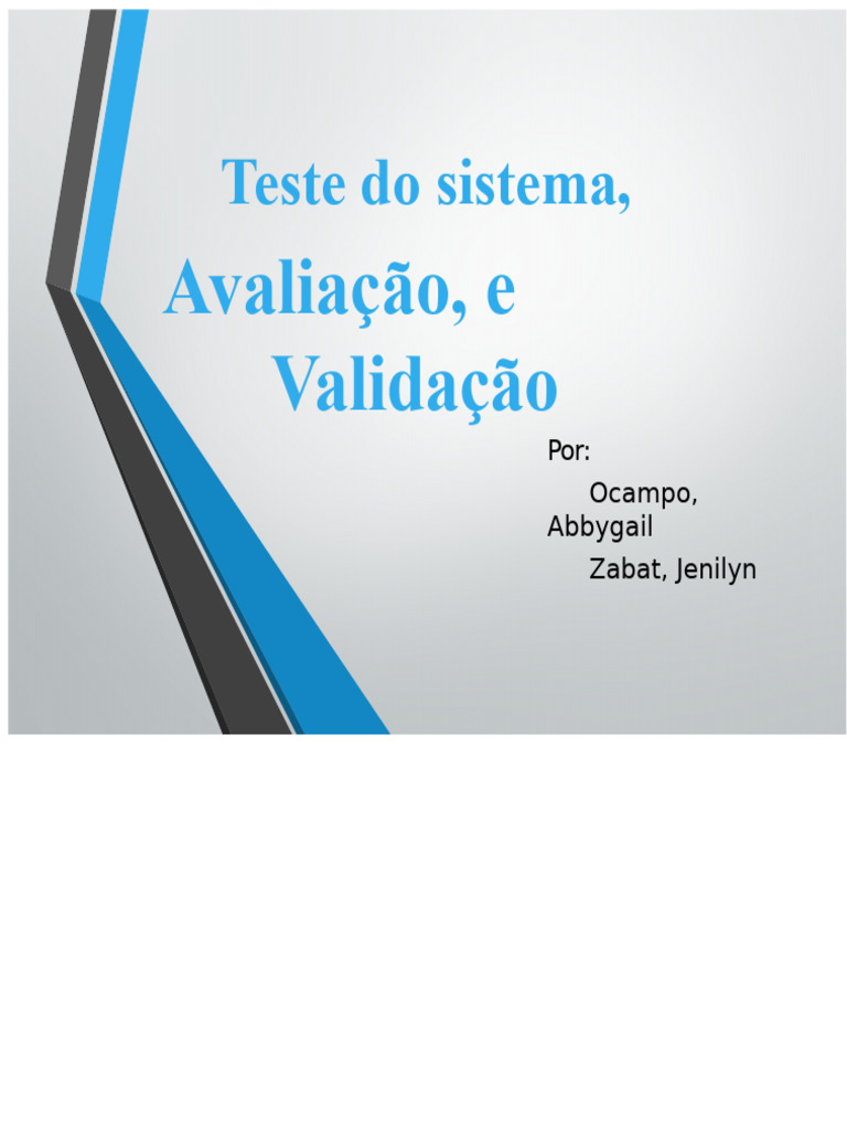 Teste e Avaliação de Sistemas Integrados | PDF | Testes de software ...