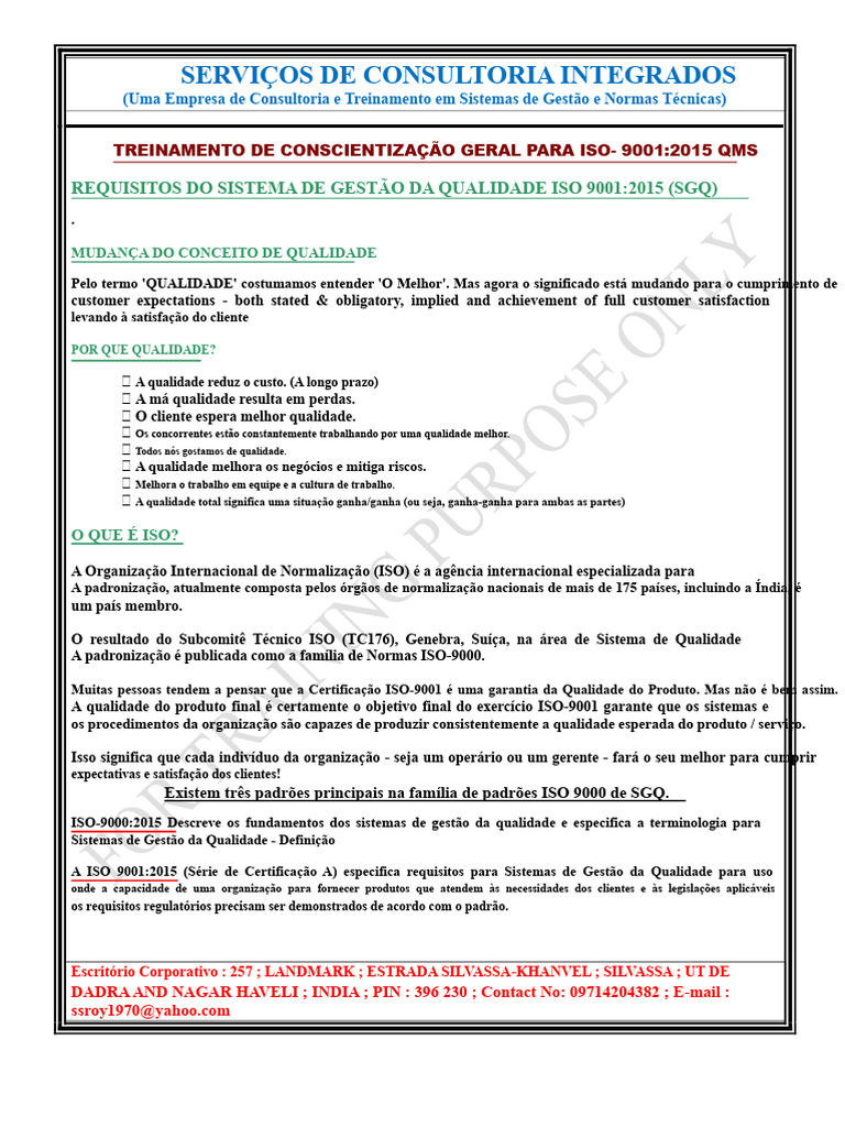 Conhecimento Geral Sobre A Iso 9001 | PDF | Gestão de qualidade ...