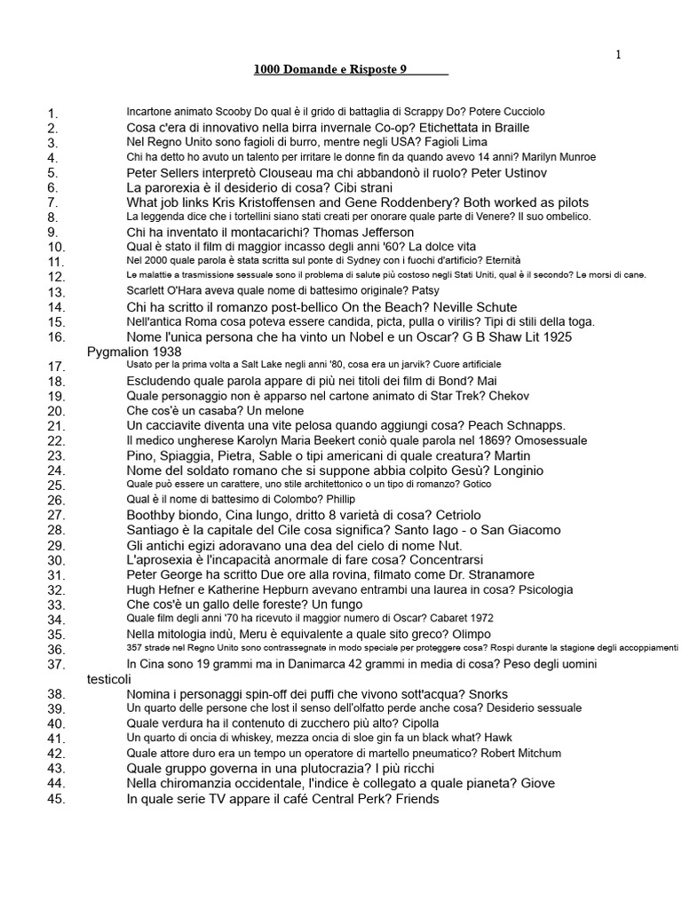 1000 Domande e Risposte 9 | PDF