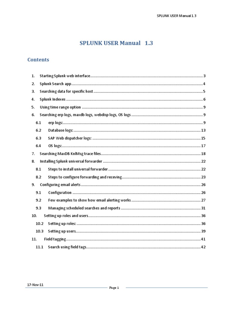 Splunk User Manual 1.3 Overview | PDF | Command Line Interface | Email