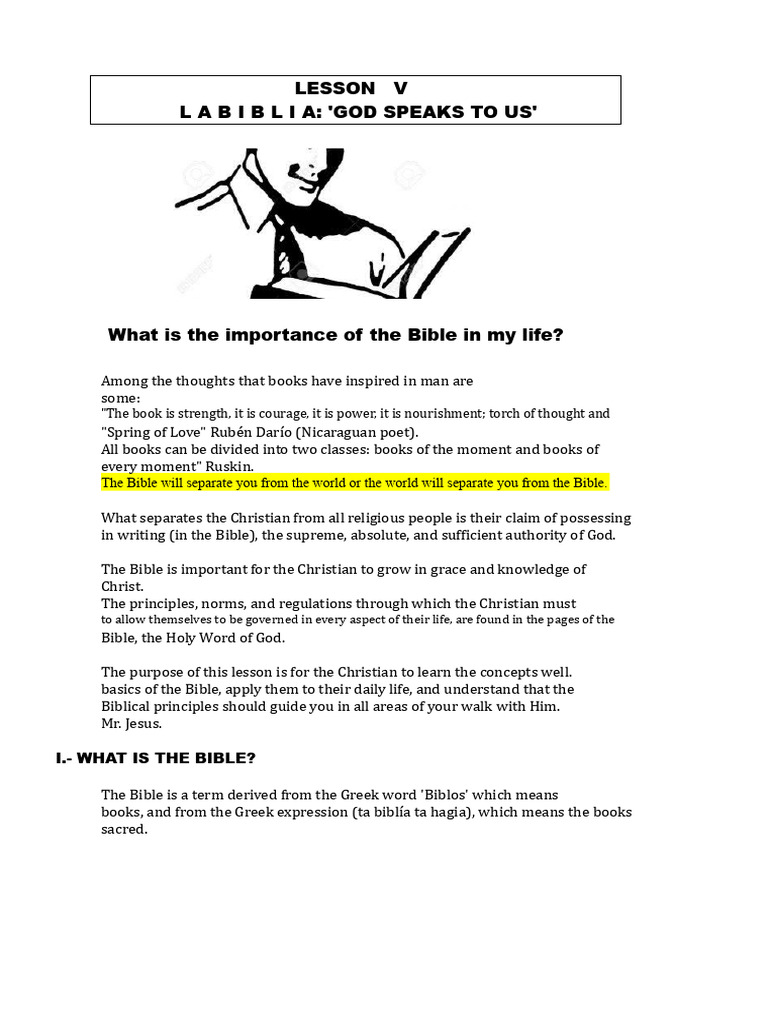 Importance of the Bible in Christian Life | PDF | Bible | Chapters And ...