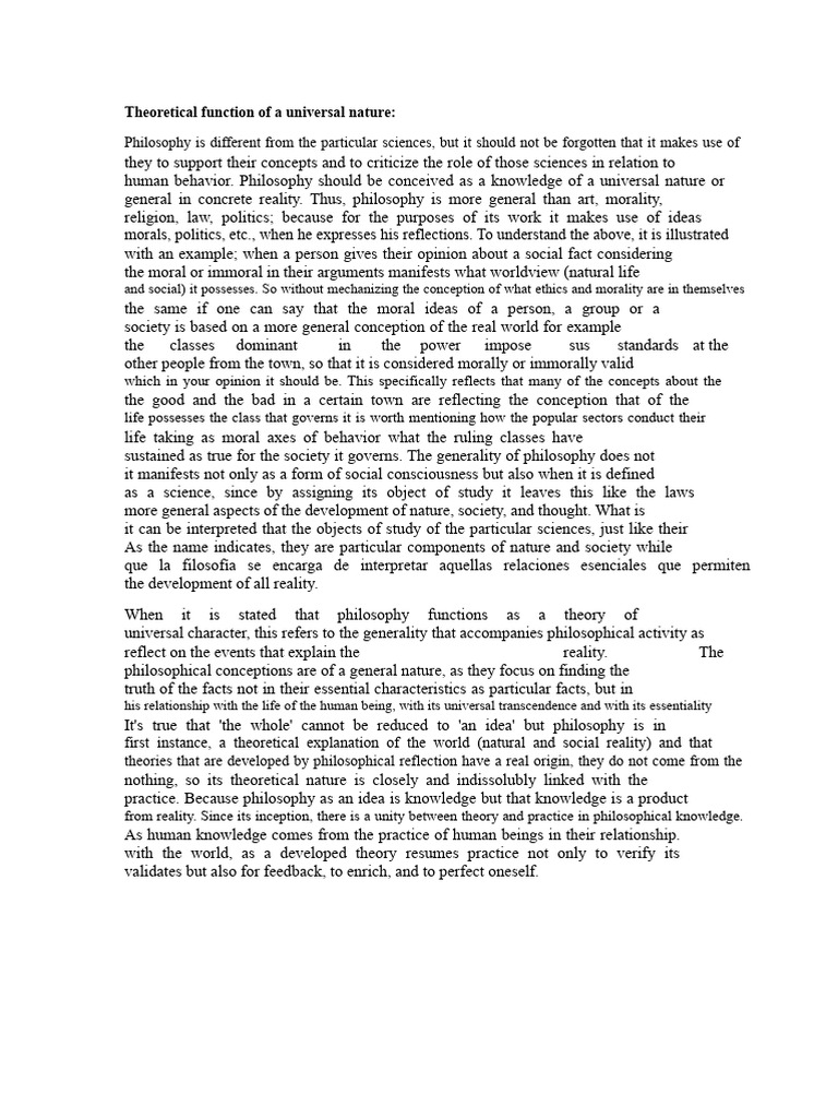 The Universal Nature of Philosophy | PDF | Reality | Knowledge