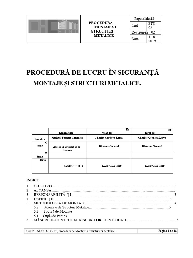 Montaj de Structuri Metalice | PDF