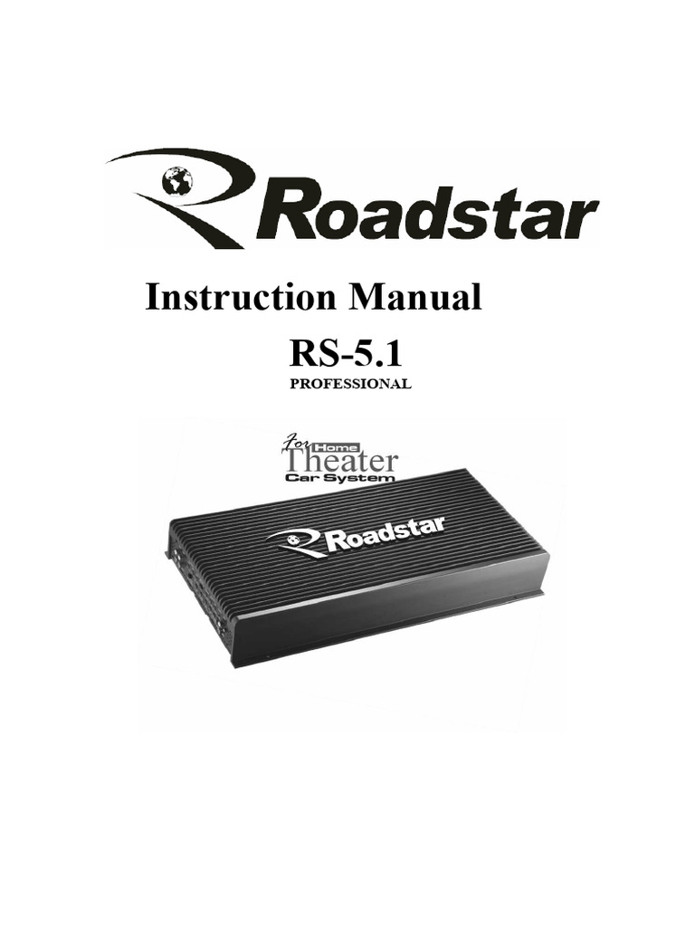ROADSTAR RS-5.1 Amplifier Manual | PDF | Amplifier | Equalization (Audio)